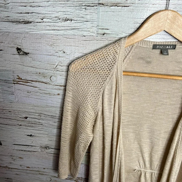 Roz & Ali  cardigan sweater tan size small - Picture 4 of 9